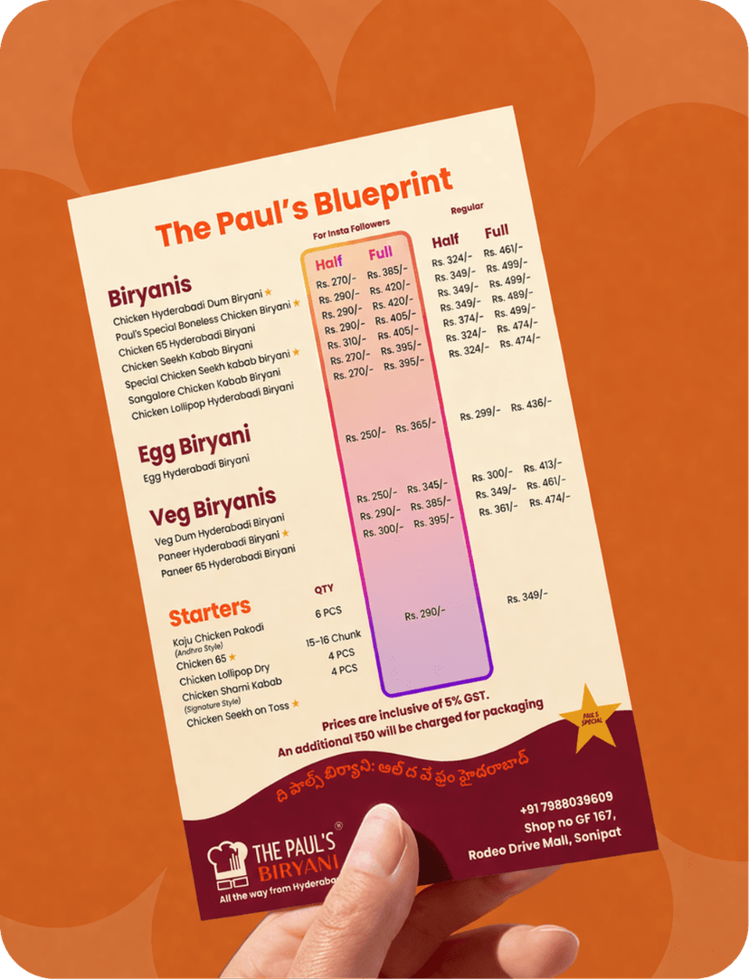 Menu Mockup